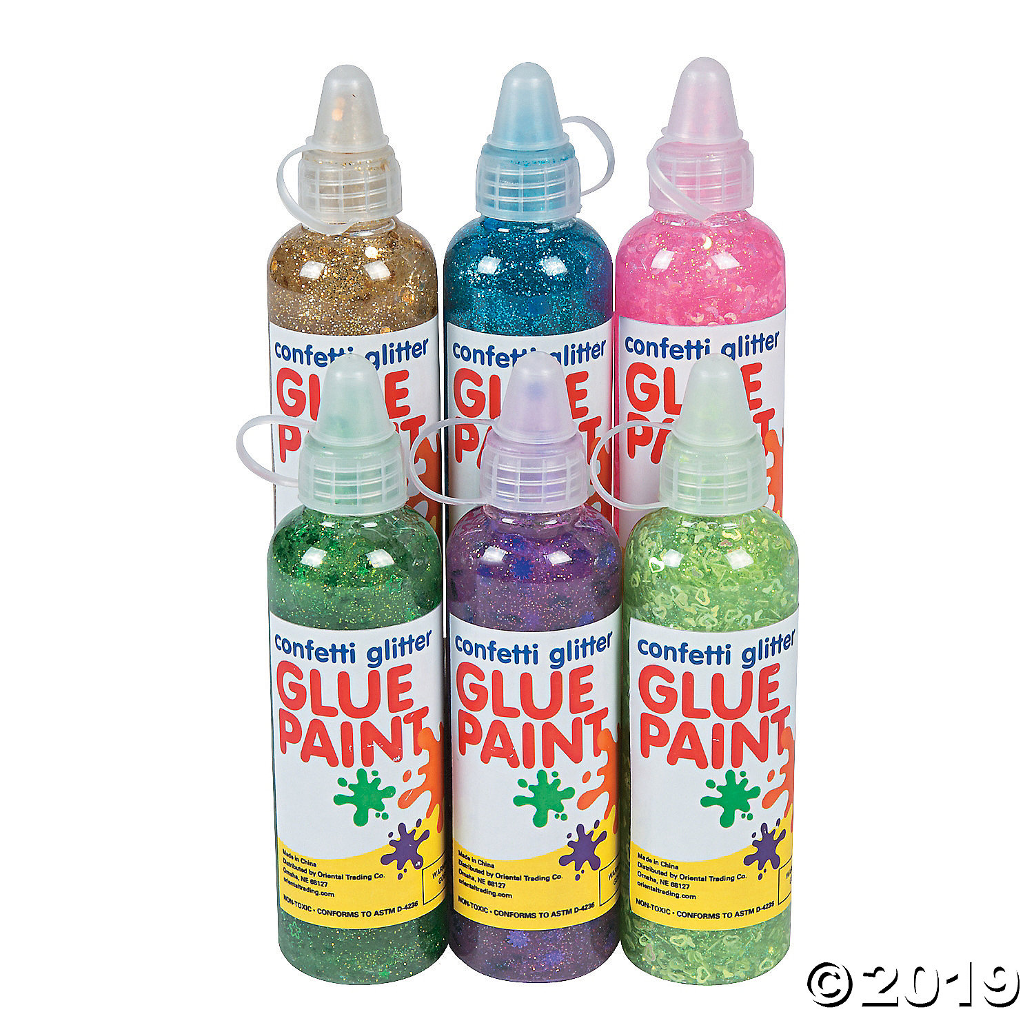 4 oz Assorted Colors Confetti Glitter Glue