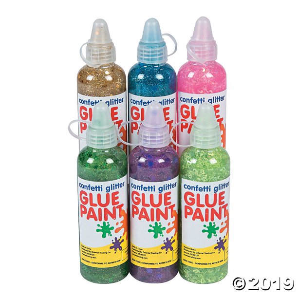 4 oz Assorted Colors Confetti Glitter Glue