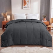 Bedding Comforter Down Alternative Queen Size, Cooling Duvet Insert with Corner Tabs and Box Stitched, Lightweight Bedding Quilted Comforter for All Season, Grey