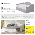 thumbnail image 4 of Solid and Stable Twin Size Wood Daybed with Extended Pop Up Trundle and Storage Drawers, Extendable Daybed, Wooden Sofa Bed for Living Room Guest Room (Light Gray), 4 of 9