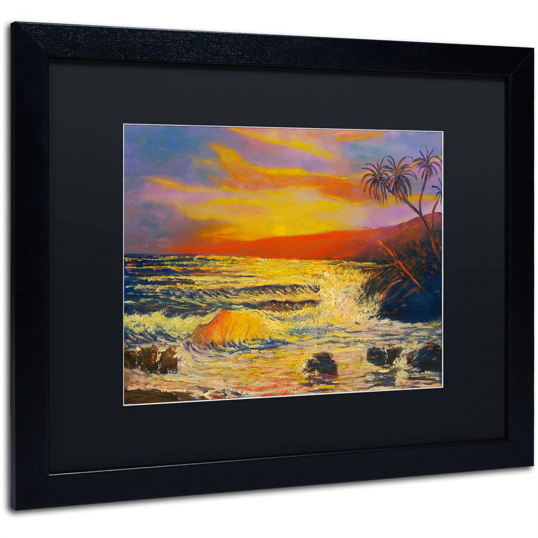 Trademark Fine Art "Maui Sunset" Canvas Art by Manor Shadian, Black Matte, Black Frame