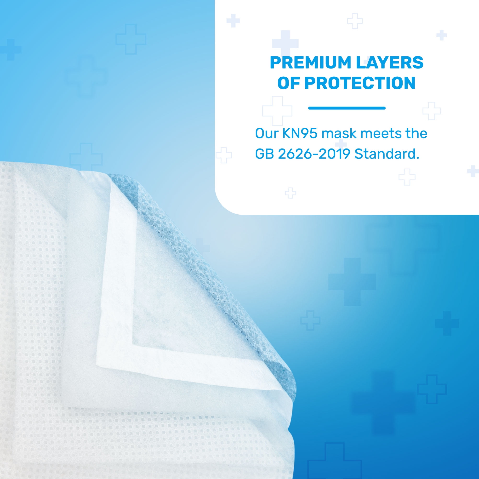 WellBefore KN95 Disposable Face Mask | Individually Wrapped 5-Layer Mask - 10 Pack (Small, White)