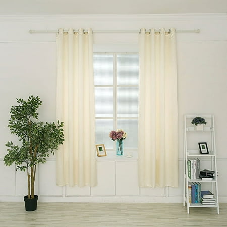 Mother Of Pearl Panels Semi Transparent Layer Triple Weave Thermal Insulated Blackout Grommet Window Curtain 53