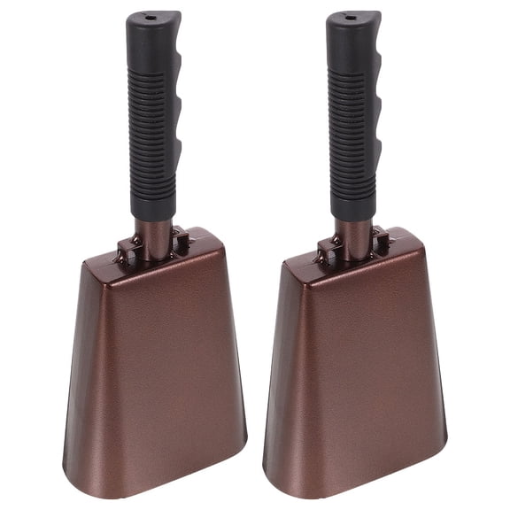 Raindrops  2 Pcs Musical Cowbell Football Games Hand Large Bells Cheer Elder Brown