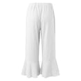 thumbnail image 6 of SONXAHE Women's Flare Hem Capris Elastic Waist Beach Daily Cropped Trousers, 6 of 8