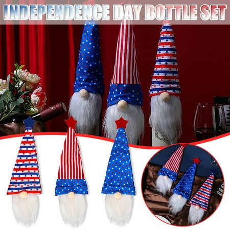 

Mishuowoti Bottle HolderNon-woven fabric Plush Beautiful velvetHigh- qualityWine BottleAmerican Independence Day