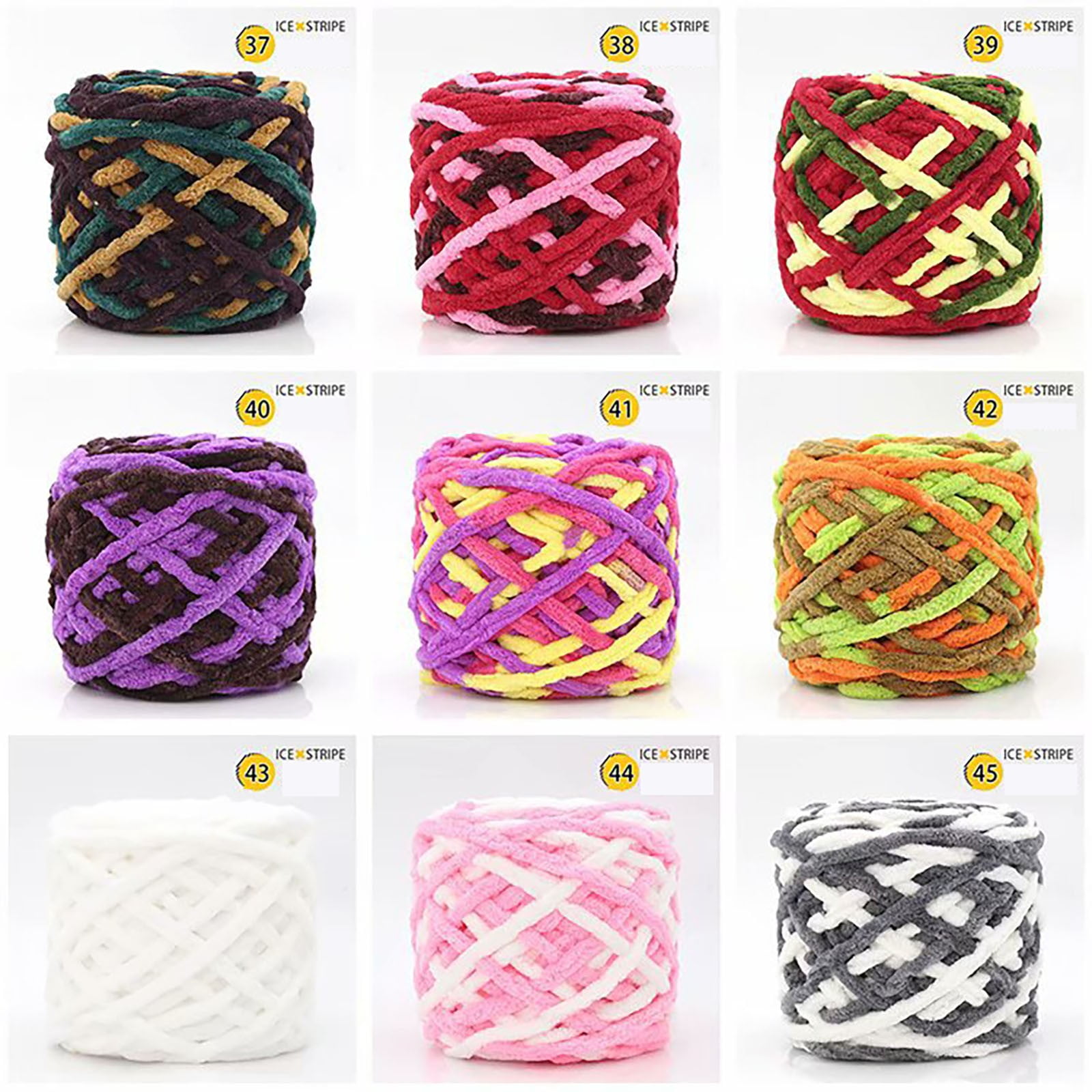 CMrtew Chunky Yarn for Hand Knitting Soft Jumbo Bulky Fluffy Yarn Yarn Acrylic Bulky Washable Hand Knitting Yarn for DIY Blanket Sweater for Crocheting Blanket Scarf DIY Bulky Yarn