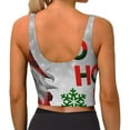 thumbnail image 3 of Fotbe Cute Santa Pattern Womens' Sports Bra Longline Wirefree Padded with Medium Support Sports Moisture-Wicking Workou Vest,Tank Top-, 3 of 9