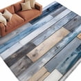 thumbnail image 2 of 6'x9' Area Rugs, Blue Wooden Grain Indoor Outdoor Area Rug for Living Room Bedroom, Farmhouse Country Abstract Art Washable Bathroom Rugs Kitchen Floor Carpet Mats Home Decor Aesthetic, 2 of 8