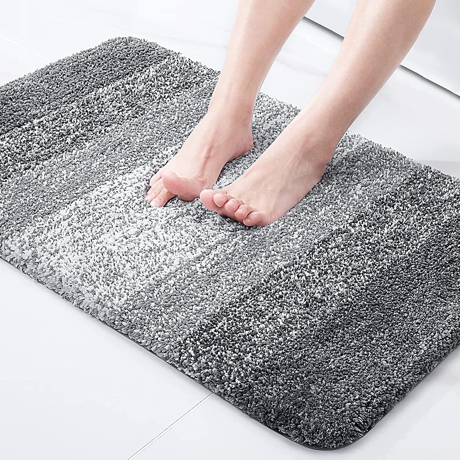 Absorbent Soft Bathroom Bedroom Floor Non-slip Mat Bath Shower Rug Plush Carpet 