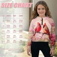 thumbnail image 7 of Xixirimido Cardinal Birds Cherry Blossom Pattern Girls Half Zip Sweatshirt Long Sleeve Pullover Crop Tops Kids Lightweight Hoodie Fashion Winter Clothes Size 11-12 Years, 7 of 7