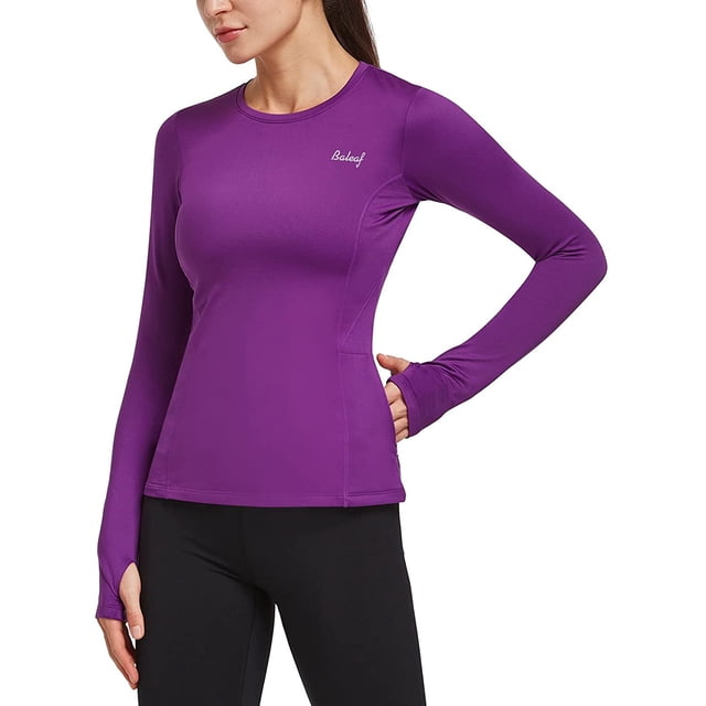 Hauts en Molleton Thermique pour Femmes à Manches Longues, Chandail de Course Athlétique avec Passe-Pouces et Poche à Fermeture Éclair