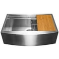 thumbnail image 4 of AKDY Farmhouse Apron Front 33-in x 22-in Brushed Stainless Steel Single Bowl Workstation Kitchen Sink, 4 of 8