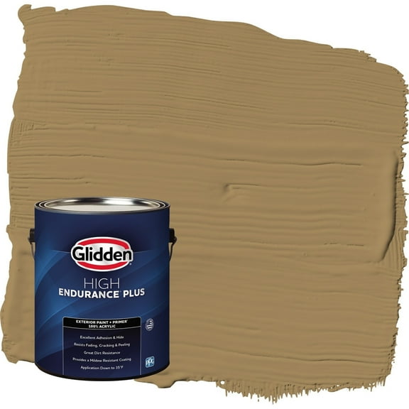 Glidden HEP Timber Beam / Brown Flat Exterior Paint with Primer, 1 Gallon