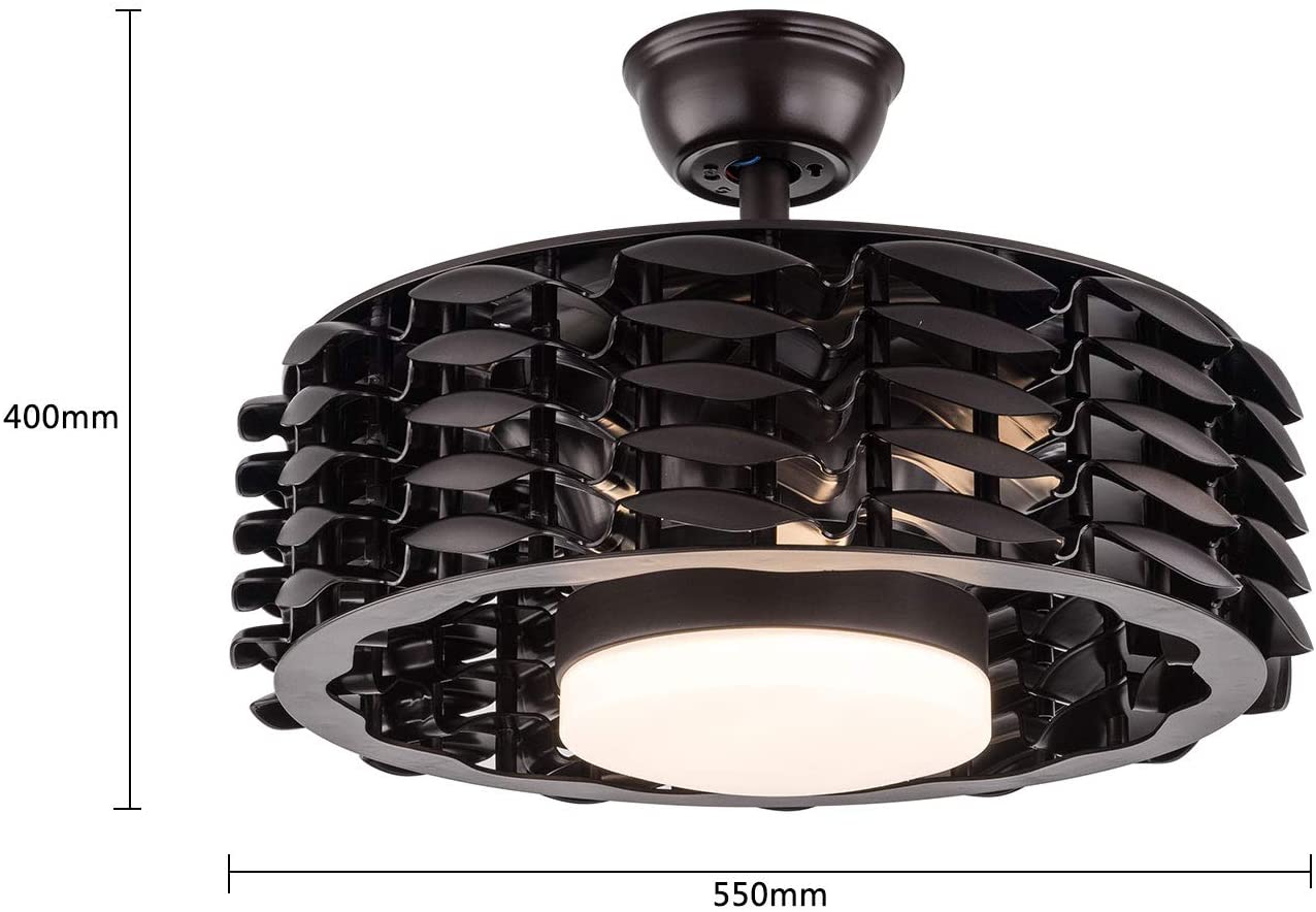 Anqidi 22 inch LED Chandelier Ceiling Lamp Fan-Bladeless Reversible 3 Color Dimmable - image 4 of 8
