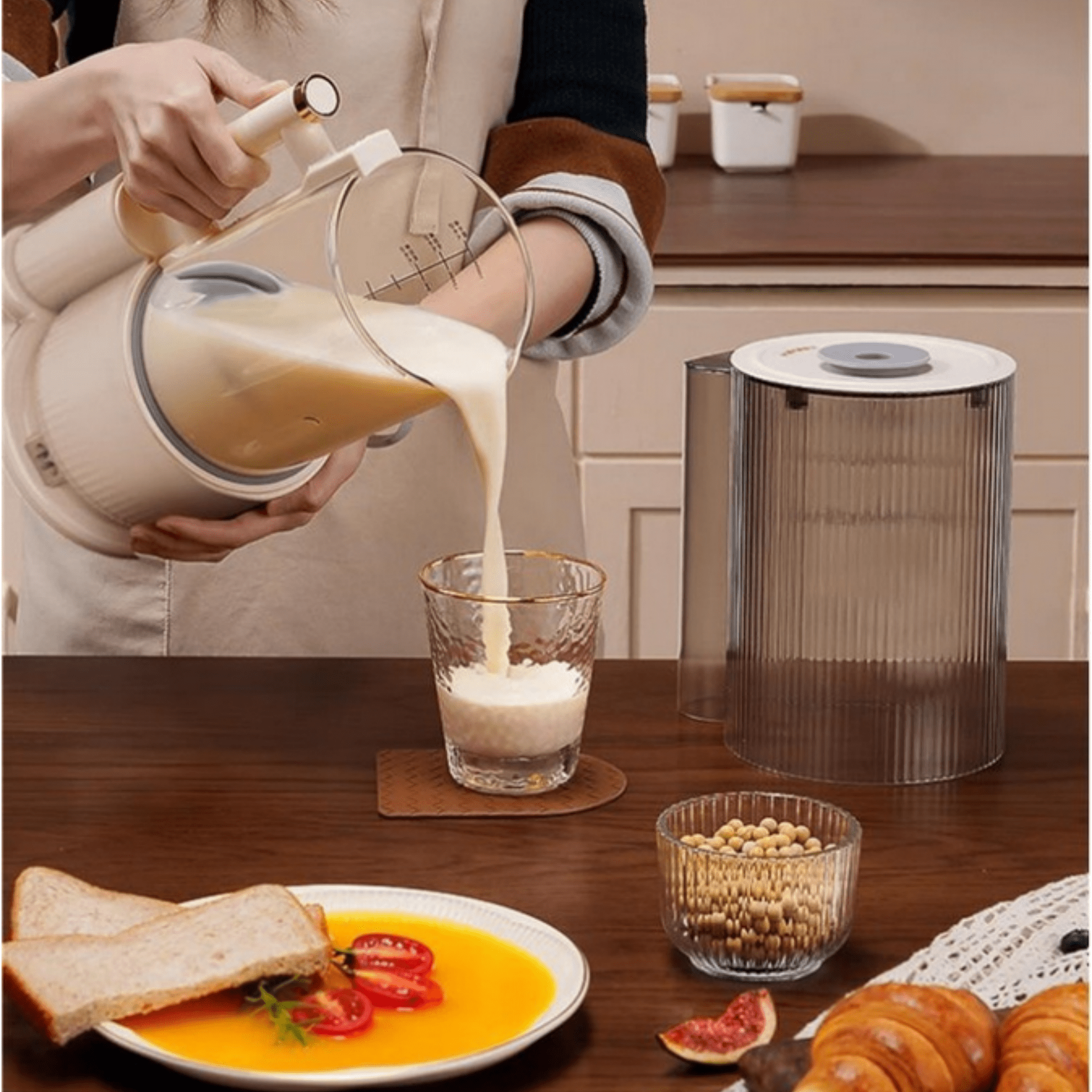 Jinyi Automatic Nut Milk Maker, 50oz Soy Milk Maker Machine,Homemade Oat Milk Maker-Based & Non-Dairy Beverage