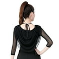 thumbnail image 6 of Ladies women's Front Back Draped Cowl Top Halter Neck Latin Salsa Waltz Practice Dance Tops, 6 of 9