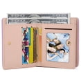 thumbnail image 5 of UTO Small Wallets for Women Girls PU Leather Card Holder Billfold Coin Purse with Cute Cat Tassel Pendant(Light Purple), 5 of 6