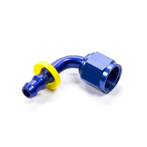 209108 90 deg -8 AN Female to -6 AN Push-Lock Hose End Reducer