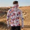 thumbnail image 3 of 4th of July Patriotic Fishing Hoodie with Integrated Face Mask, UPF 50+ UV Sunscreen Long Sleeve Rash Guard for Outdoor Hiking and Running, 3 of 6