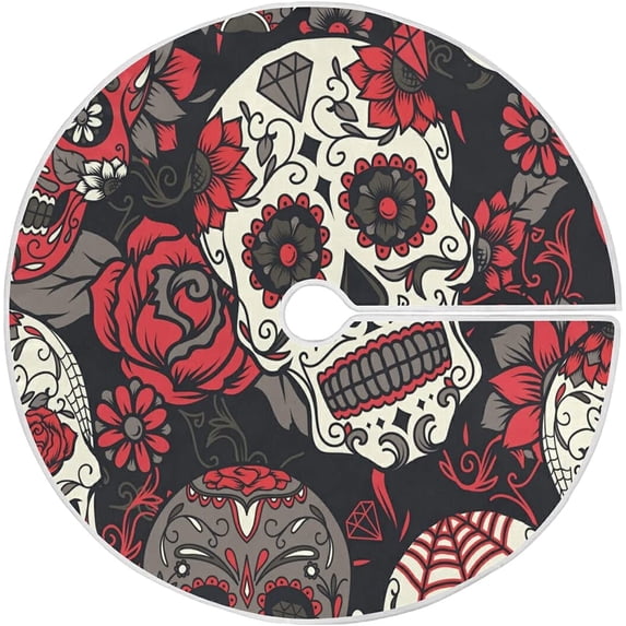 FMSHPON Halloween Xmas Christmas Tree Skirt Stand Mat for Holiday Party Decoration Indoor Outdoor 36 inches