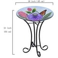 thumbnail image 5 of Hi-Line Gift 78415-D Solar LED Floral Glass Butterfly Bird Bath with Stand, 5 of 5