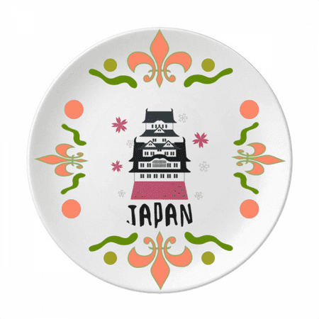 

Local Japanese Travelling Culture Building Flower Ceramics Plate Tableware Dinner Dish