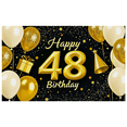 thumbnail image 2 of Glamorous Gold and White Balloon Themed Happy 48 Birthday Banner Party Decoration Background Backdrop for Birthday Celebrations Photography Props and Event Decorations, 2 of 6