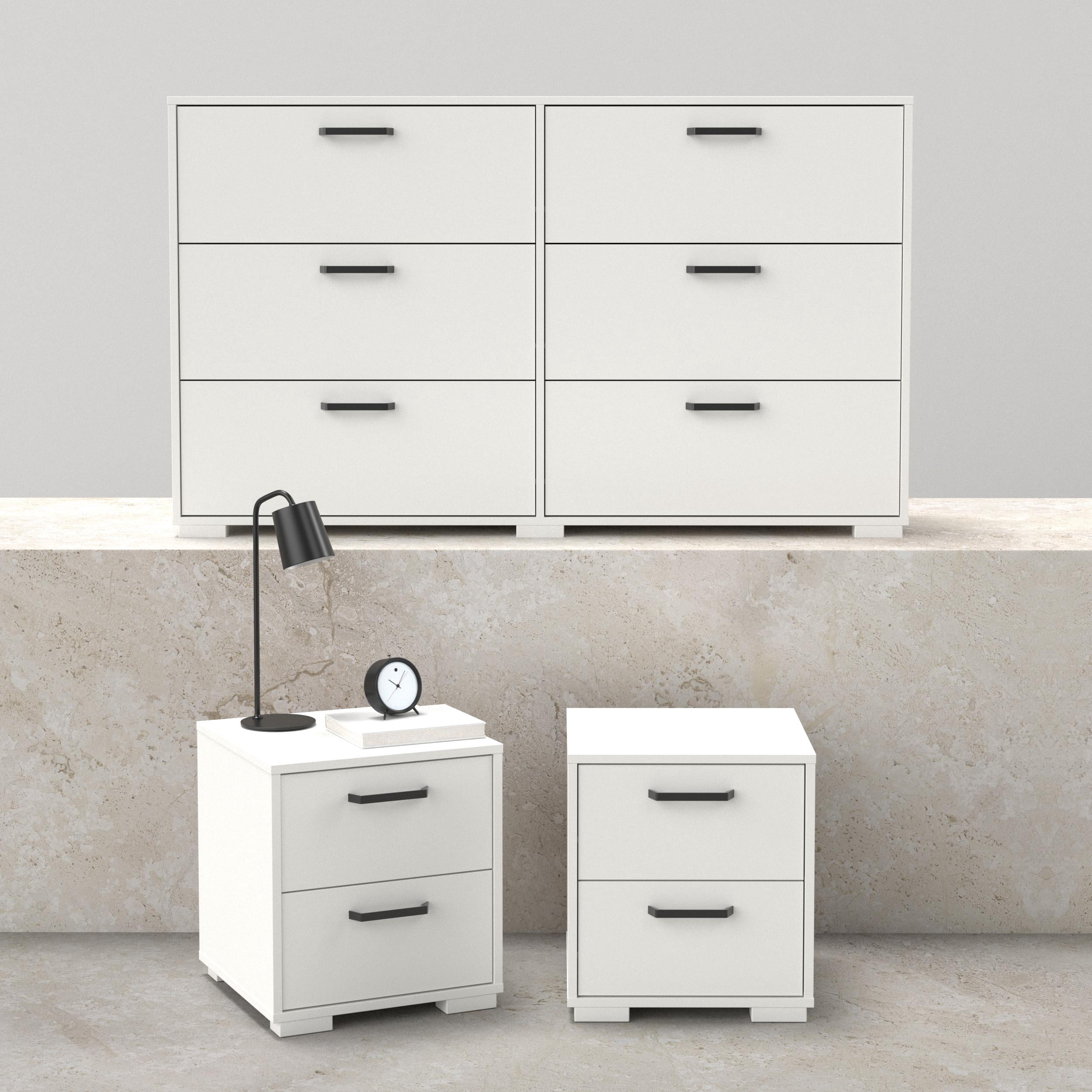 Tvilum Sofia 3-Piece Engineered Wood Bedroom Set in White