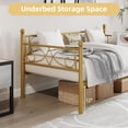 thumbnail image 6 of Huisuilinss Twin Daybed With Trundle,Metal Sofa Bed With Stylish Headboard,Twin Day Bed With Metal Slats For Living Room Bedroom Guest Room Space Saving, 6 of 7