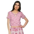 thumbnail image 2 of Moomaya Loose Palazzo And Crop Top Set Santoon Printed Ethnic Dress For Women, 2 of 6
