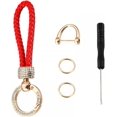thumbnail image 1 of HUGFEGWE Car Keychain for Women, Rhinestone Leather Key Holder, Anti Lost Wallet Keychain for Car Key Access Card CA919-164050, 1 of 9