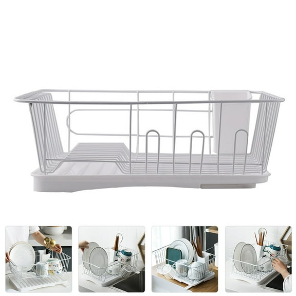 BESTYASH Compact Dish Drainer Kitchen Drainer White PP Water Draining 1Pcs