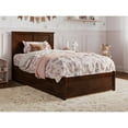 thumbnail image 3 of Felicity Twin Wood Platform Bed with Panel Footboard and Twin Trundle in Walnut, 3 of 10