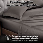 Superior Egyptian Cotton Eco-Friendly 700 TC Sheet Set, California King, Gray