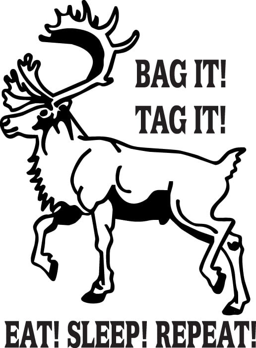 Wall Decal Bag It Tag It Buck Horns Camping Deer Predator Doe Hunting