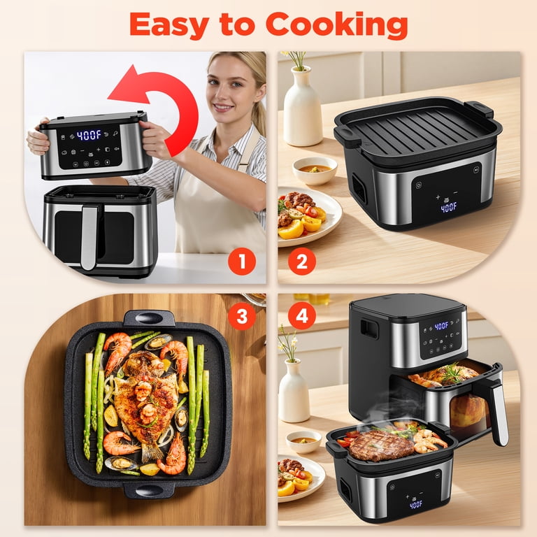 ODYAAZ Air Fryer Oven, 7.5Qt Multifunction Air Fryer, 10 Preset