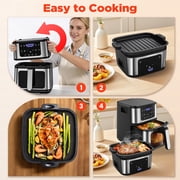 Air Fryer Oven With Grill,8-in-1 7.5Qt Multifunction Air Fryer, Digital LED Touch Screen,Nonstick Dishwasher-Safe Basket,95% Less Oil,100Pcs Liner