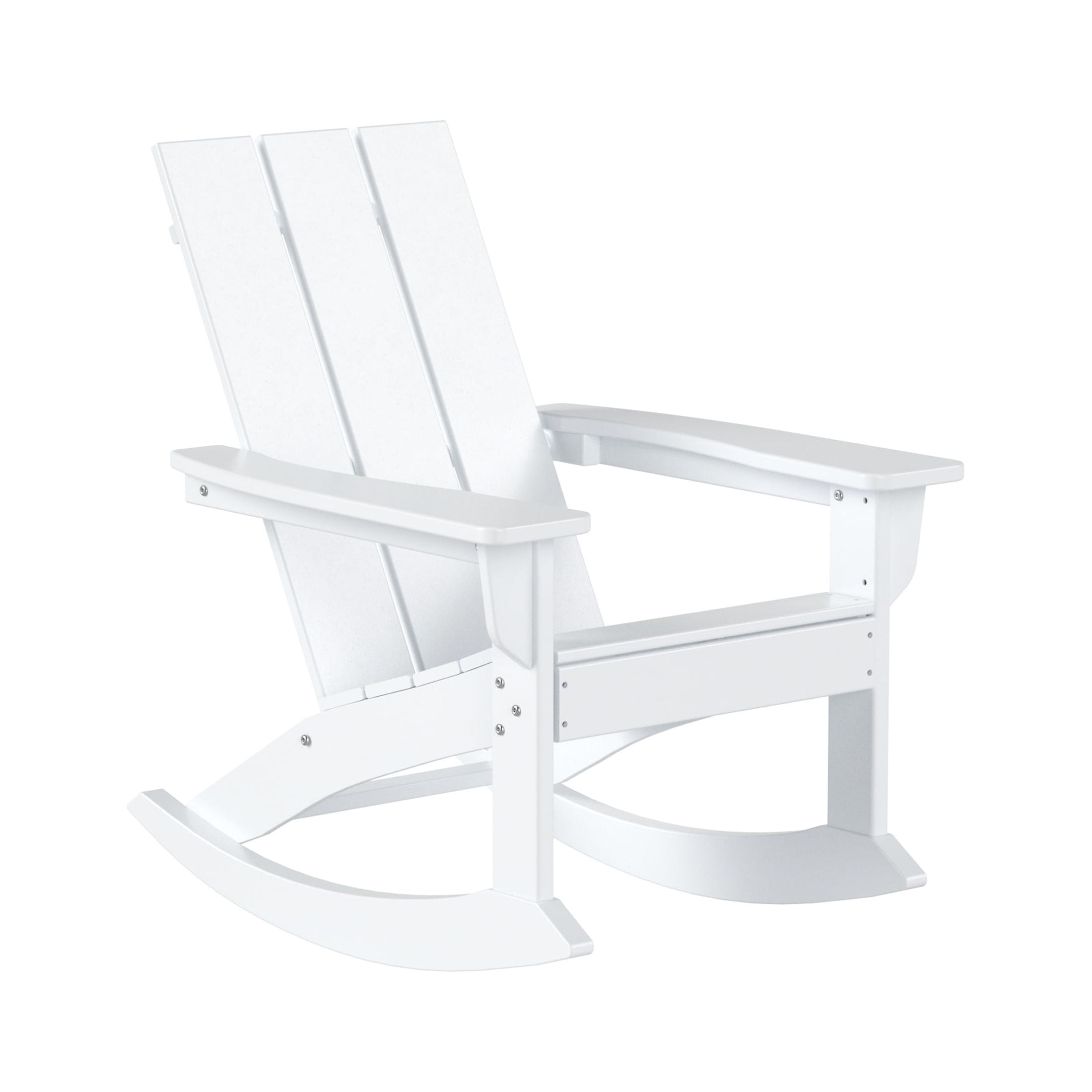 GARDEN Set of 2 Modern Plastic Outdoor Rocking Chairs for Patio Porch, White