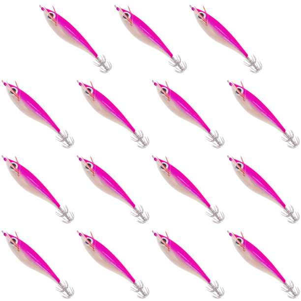 Señuelo Luminoso para Pesca Camarones Anzuelo Calamar Cebo Sepia Aparejos Mar () Rosa