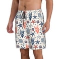 thumbnail image 2 of Susaid Starfish Shell Print Men's Swim Trunks Hawaiian Bathing Mesh Lining Suit Swimsuits Beach Shorts with Pockets-Medium, 2 of 6