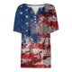 thumbnail image 4 of Fiudx Ofertas Flash Del Día Solo En Línea Blusa de Manga Corta Estampada a La Moda para Mujer, Blusas Informales con Cuello Redondo, 4 of 5