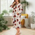 thumbnail image 5 of Yuyamidu Cute Ladybug Womens Robes Daisy Long Nightgown Orange Zipper Front Bathrobe for Women Loose Long Sleeves Robe Sleepwear Size 4XL Casual Dressing Gown, 5 of 7