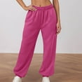 thumbnail image 3 of Joggers for Women Fall Winter Lined Elastic High Waist Straight Leg Relaxed Fit Jogger Sweatpants with Pockets, 3 of 8
