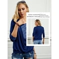 thumbnail image 5 of SLADYGLO Women Sequins Patchwork Draped Cowl Neck Two In One Tunic Blouse, 5 of 5