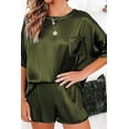 thumbnail image 3 of Ekouaer Satin Pajamas for Women Short Sleeve Silk Pajama Sets Soft Sleepwear Top with Causal Pj Shorts, 3 of 5