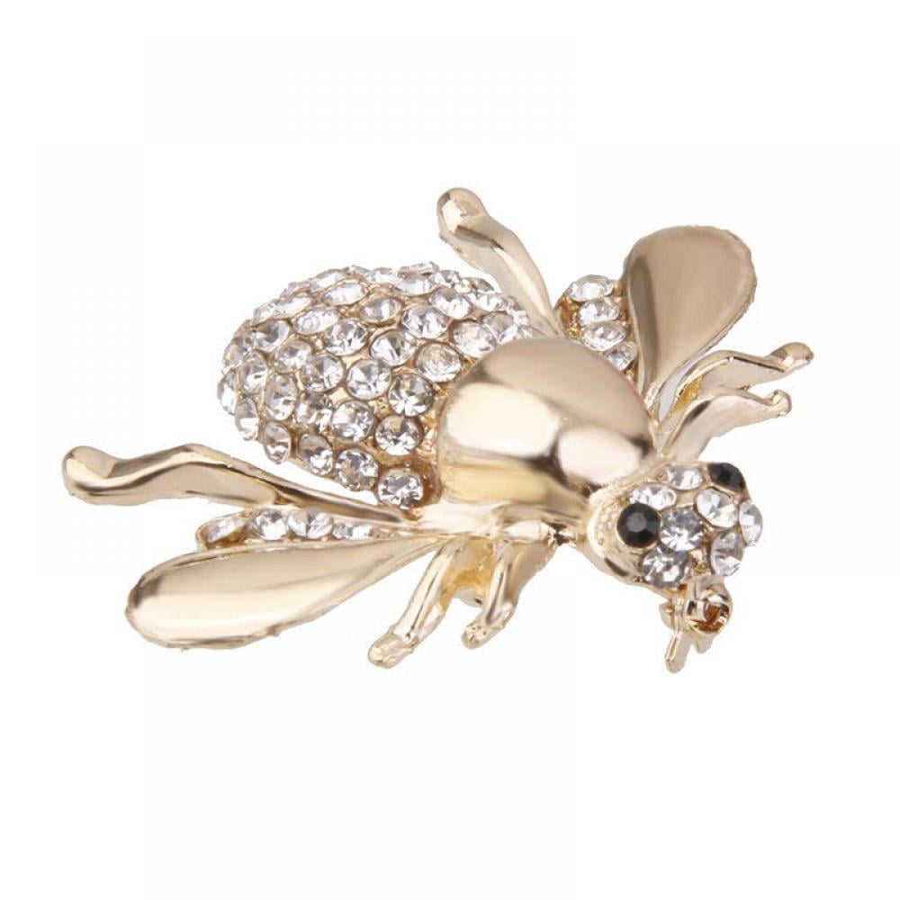 Dragonfly Owl Cat Bird Bee Animal Crystal Pearl Brooch Pin Women Jewelry Gift