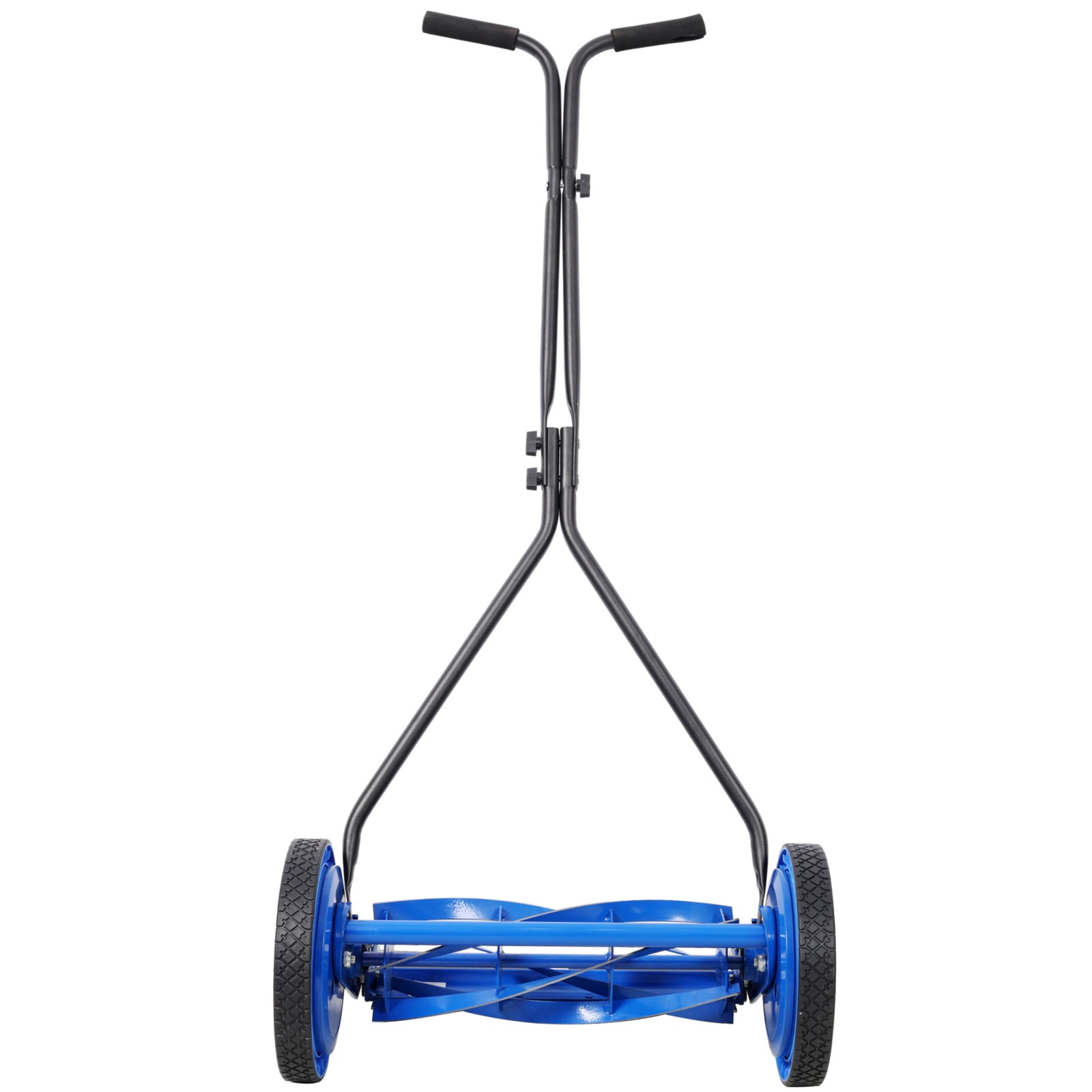 Deiokin 16in Push Reel Lawn Mower, 5-Blade Manual Grass Cutter with Adjustable Height, 10" Polymer Wheels for Small Yards