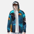 thumbnail image 2 of Vsdgher Style Moderne Imprimé Perroquet Bleu Sweat à Capuche Adulte pour Hommes Femmes, Manches Longues Protection Solaire Pêche pour Course Natation-TTG, 2 of 7