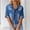 Dark Blue, variant on Women's Short Sleeve Denim Jacket With Turn Down Collar And Pocket Casual Tops For Outdoor